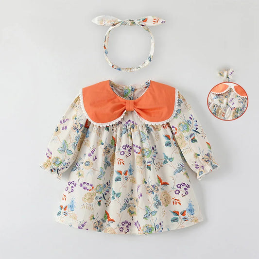 Gardenia Floral Baby Dress - Peachy Bloomers