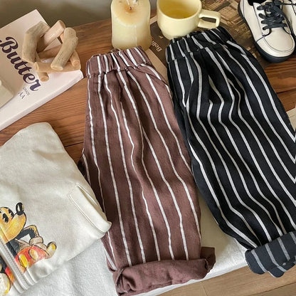 Stripe Cotton Summer Pants