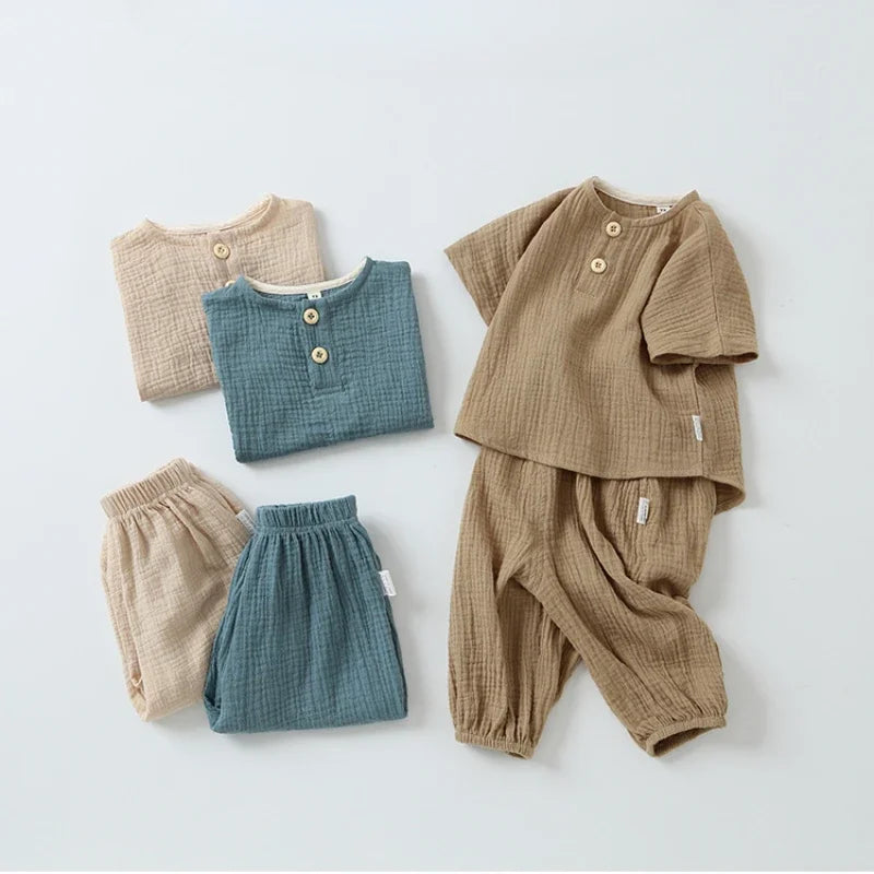 Unisex Organic Cotton Muslin Baby Set