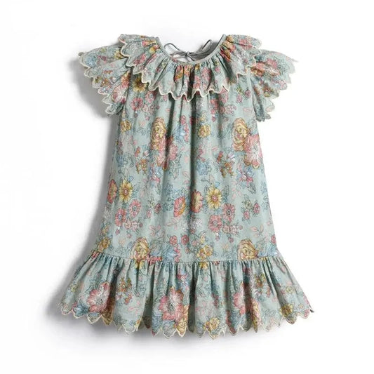All Over Floral Cotton Girls Dress