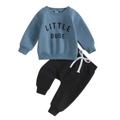 Little Dude Sweatshirt and Sweatpants Set