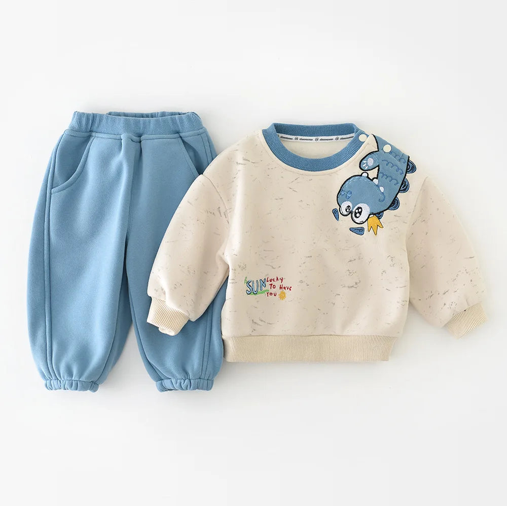 Dinosaur Toddler Cotton Fleece Sweatshirt & Jogger Set