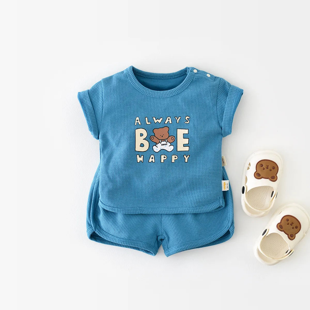 Happy Bear Top Bottom & Romper - Peachy Bloomers