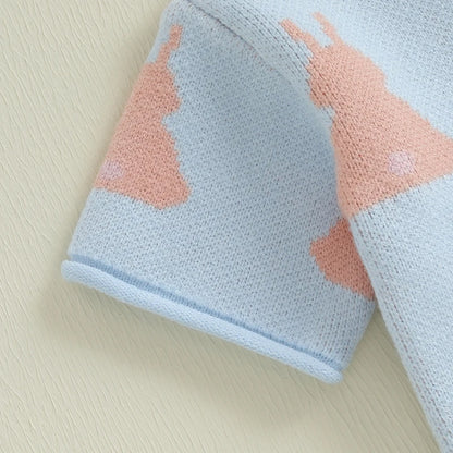 Bunny Print Knit Top & Shorts Set