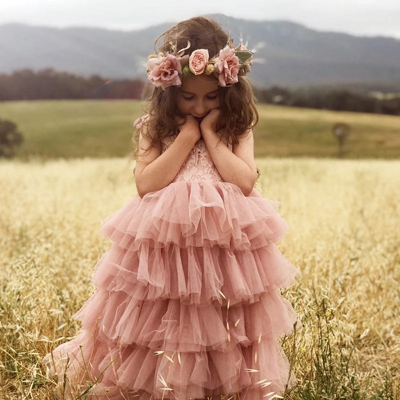 Dreamy Tiered Tulle Dress with Lace Bodice