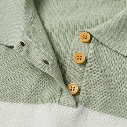 Stripe Cotton Knit Top and Shorts Set