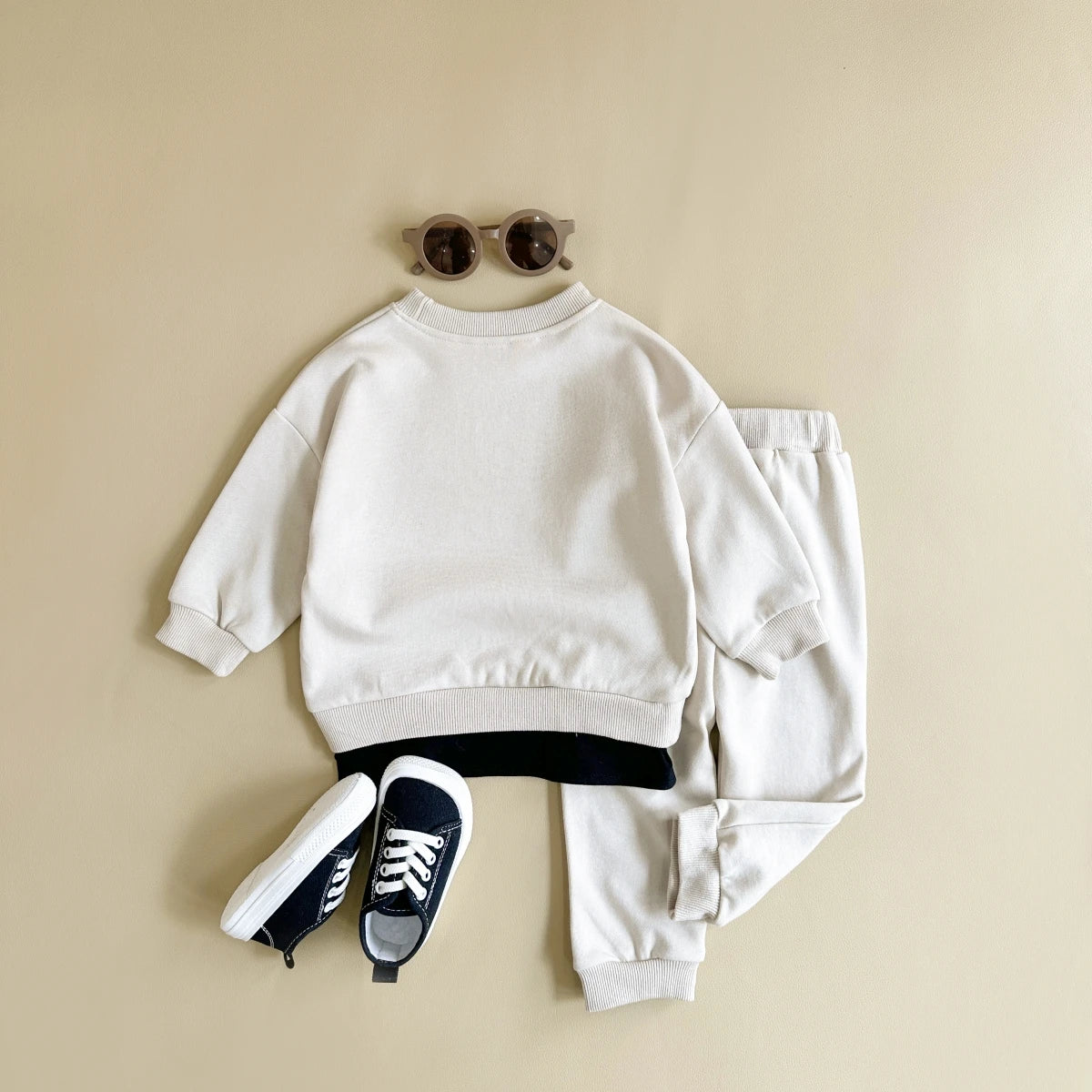 KIDS BEIGE FRENCH TERRY SWEATPANTS