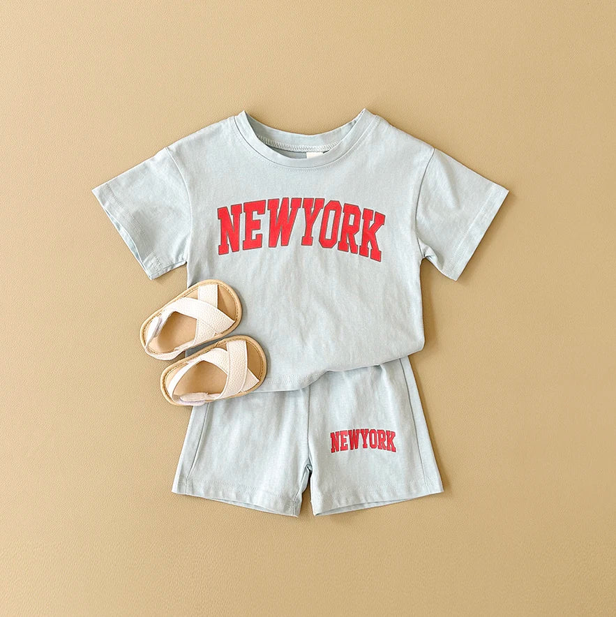 New York Cotton T-Shirt & Shorts Set