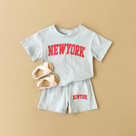 New York Cotton T-Shirt & Shorts Set
