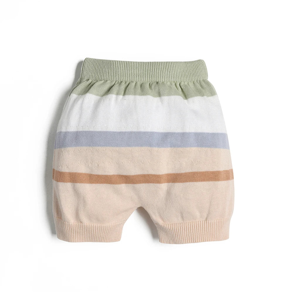 Stripe Cotton Knit Top and Shorts Set