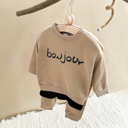 Bonjour Kids Sweatshirt and Sweatpants Set - Peachy Bloomers