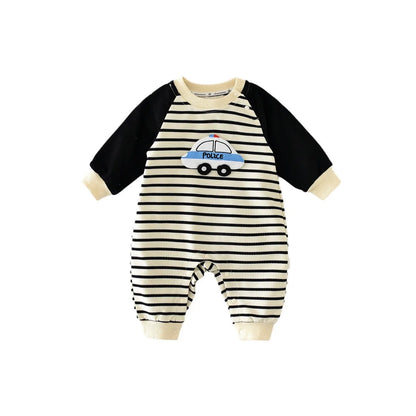 Baby Police Stripe Romper - Peachy Bloomers