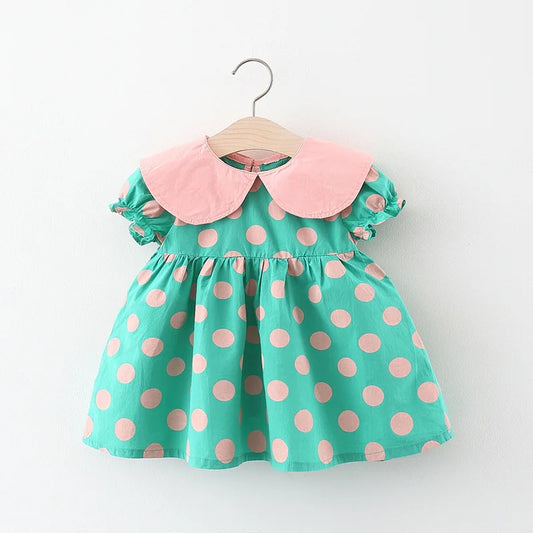 Baby Dots Cotton Dress - Peachy Bloomers