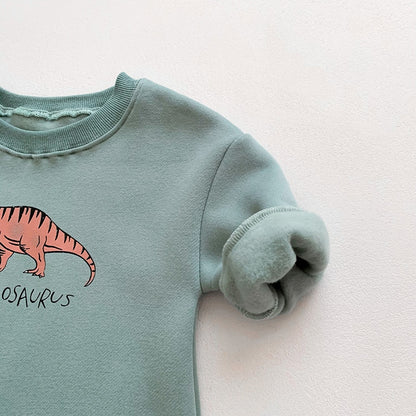 Dinosaur Fleece Romper - Peachy Bloomers