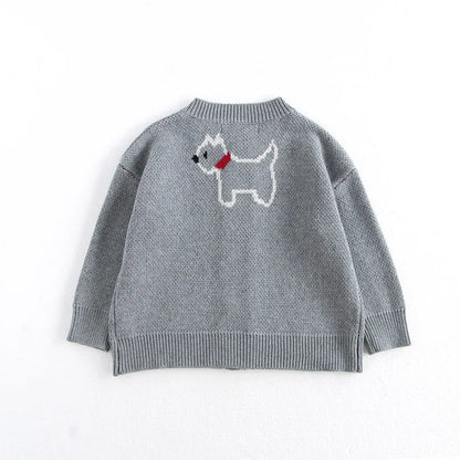 Puppy Gray Cotton Knit Cardigan