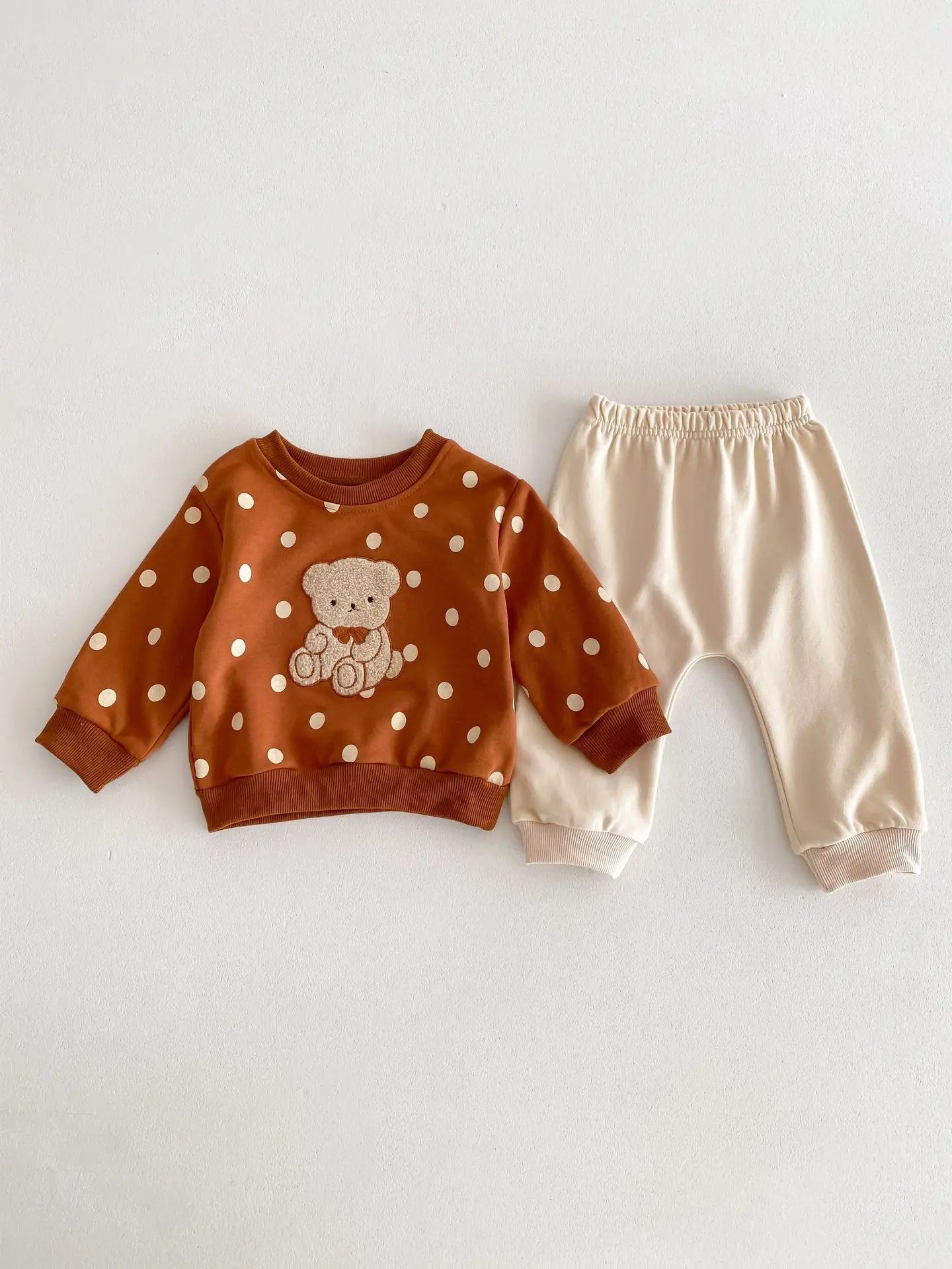 Baby Bear Sweatshirt and Sweatpants Matching Set - Peachy Bloomers