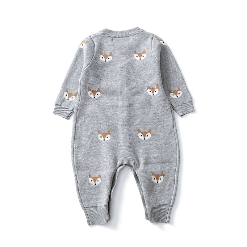 Baby Pure Cotton Knit Animal Jumpsuit