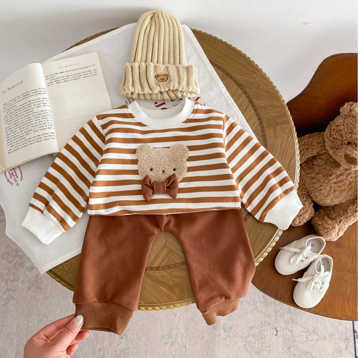 Baby Bear Sweatshirt and Sweatpants Matching Set - Peachy Bloomers