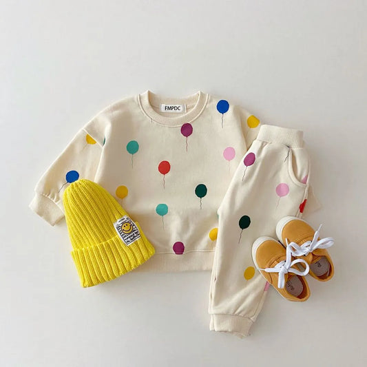 Balloons Sweatshirt and Sweatpants Set - Peachy Bloomers