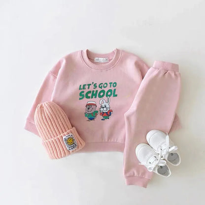 Let's Go To School Sweatshirt and Sweatpants Set - Peachy Bloomers