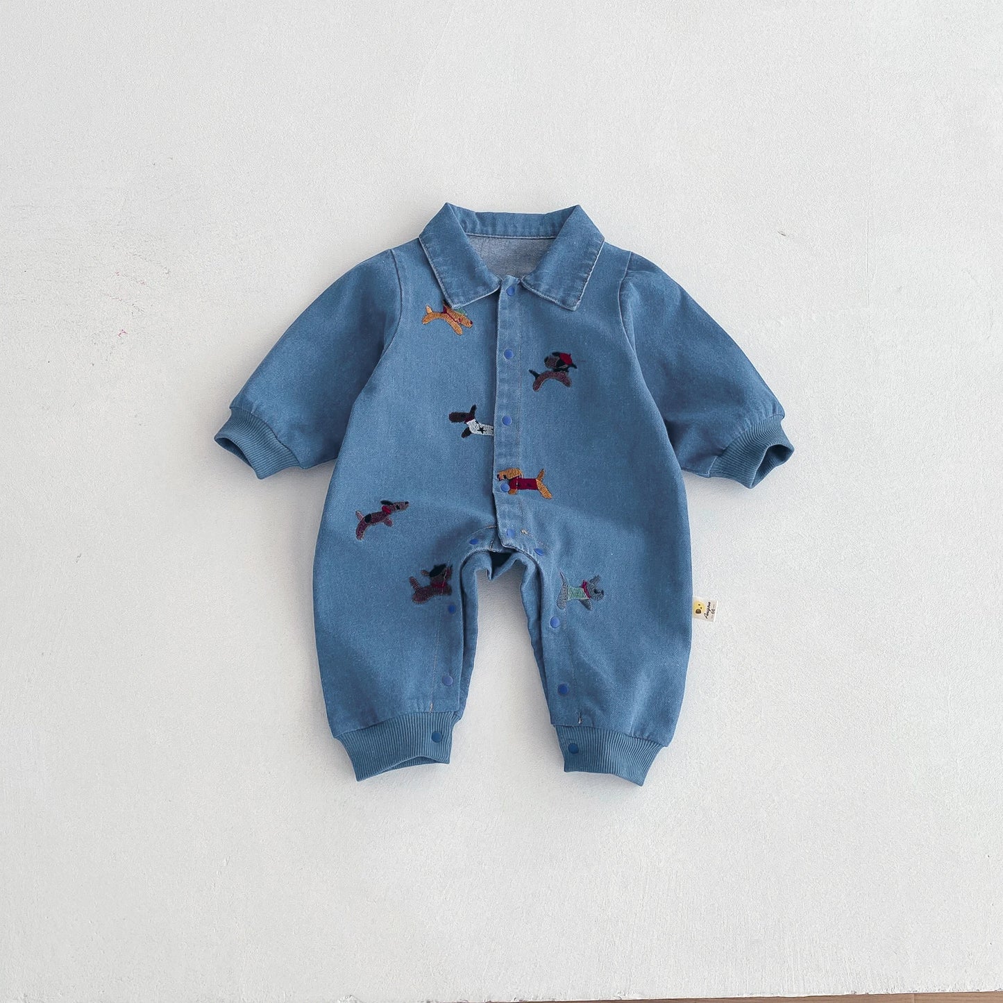 Little Puppy Baby Denim Jumpsuit