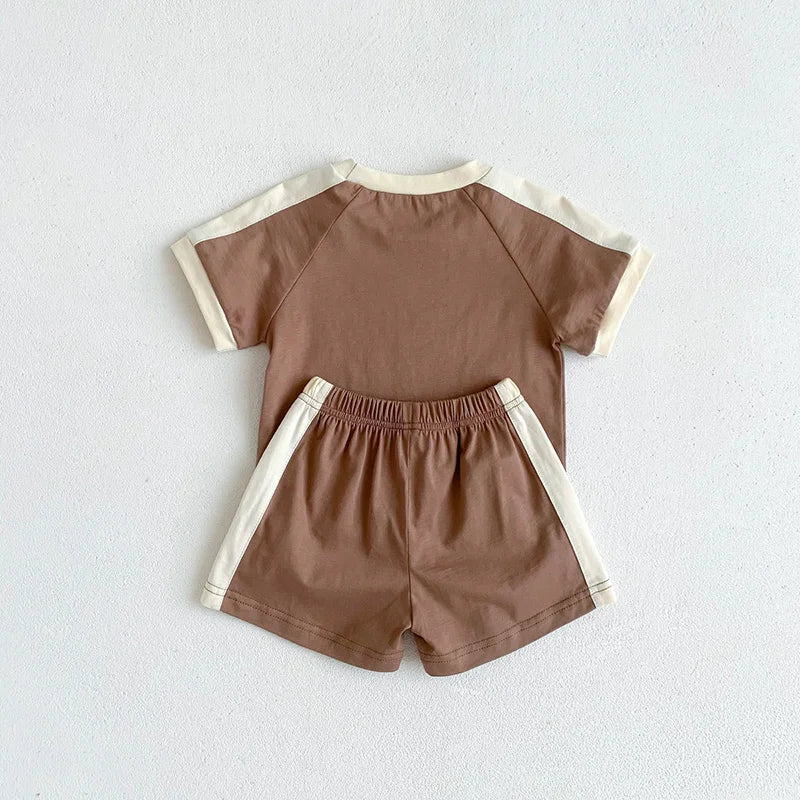 "Hi" Boys Cotton T-shirt and Shorts Set - Peachy Bloomers