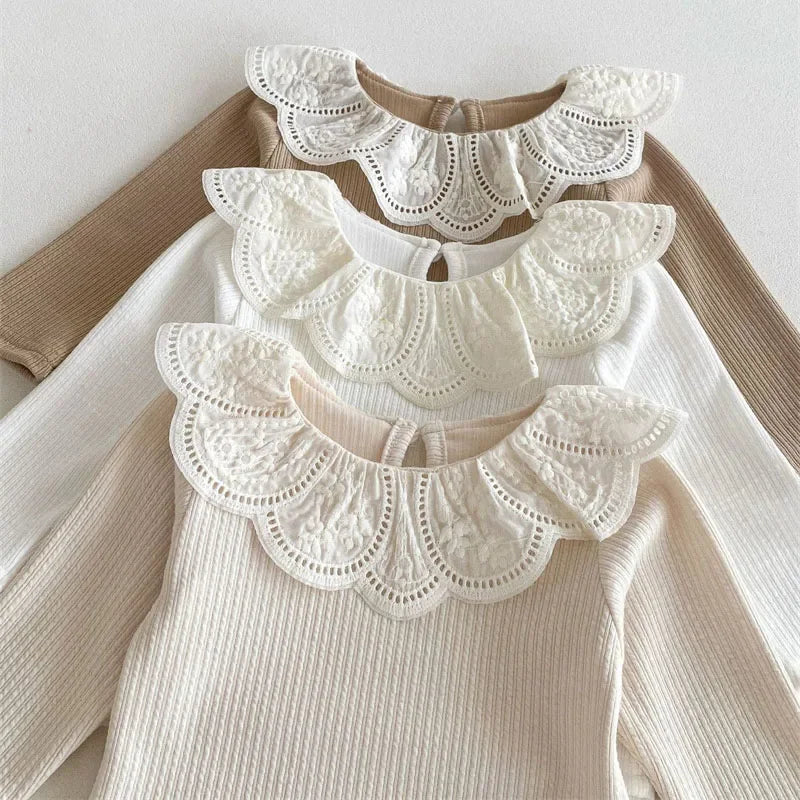 Girls Knit Ruffle Collar Top