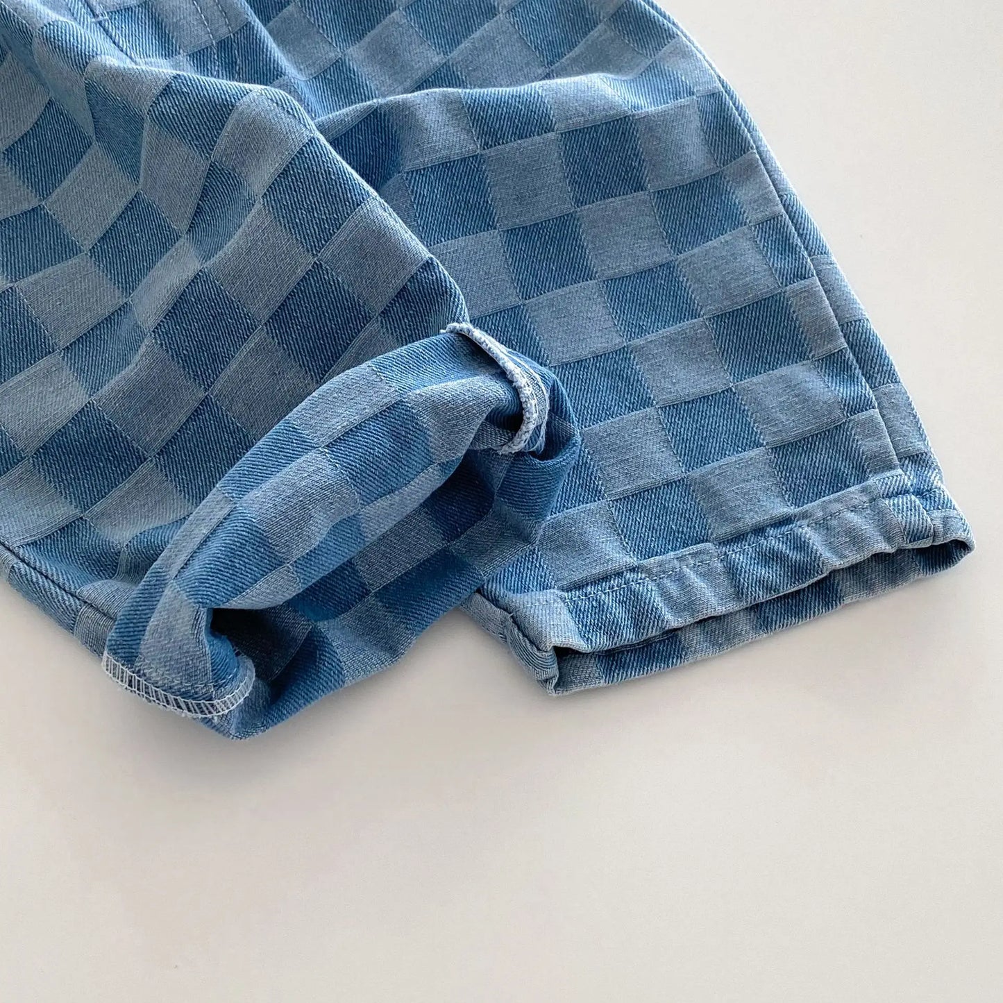 Checkered Denim Toddler Pants