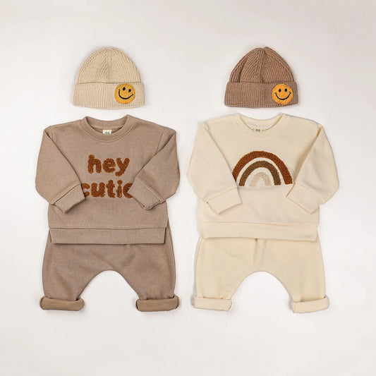 Hey Cutie! Sweatshirt and Sweatpants Set - Peachy Bloomers