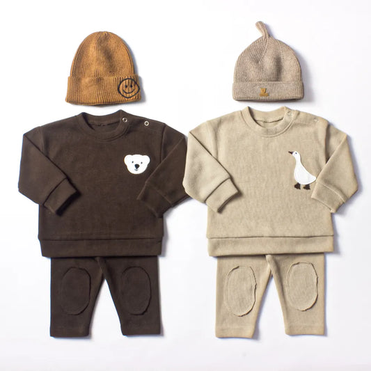 Baby Bear & Goose Organic Set - Peachy Bloomers