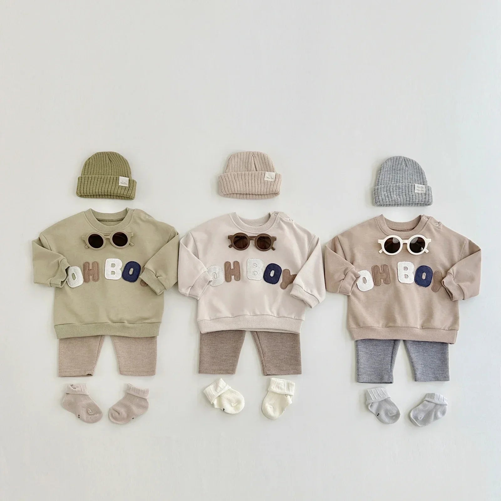 "OH BOY" Sweatshirt and Sweatpants Set - Peachy Bloomers