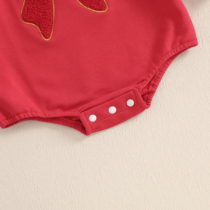 Baby Girls Christmas Bow Romper