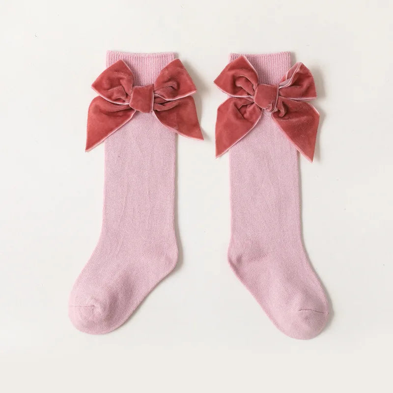 Baby Girls Knee High Bow Socks