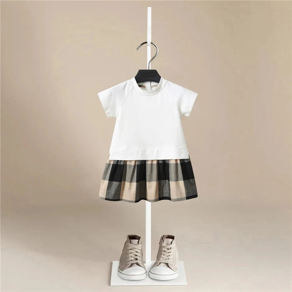 Eliza Cotton T-Shirt Plaid Dress - Peachy Bloomers