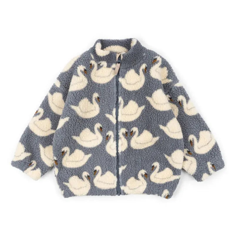 Children's jacket with swan pattern 