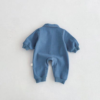 Little Puppy Baby Denim Jumpsuit