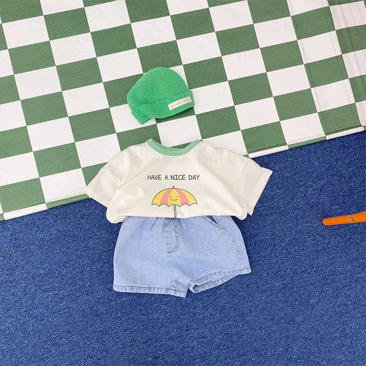 Baby Umbrella Cotton T-shirt - Peachy Bloomers