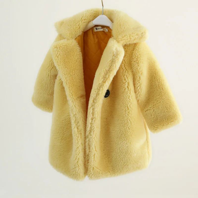 Girls Faux Fur Coat - Peachy Bloomers