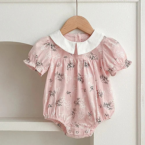 Eloise Baby Blue Floral Onesie - Peachy Bloomers