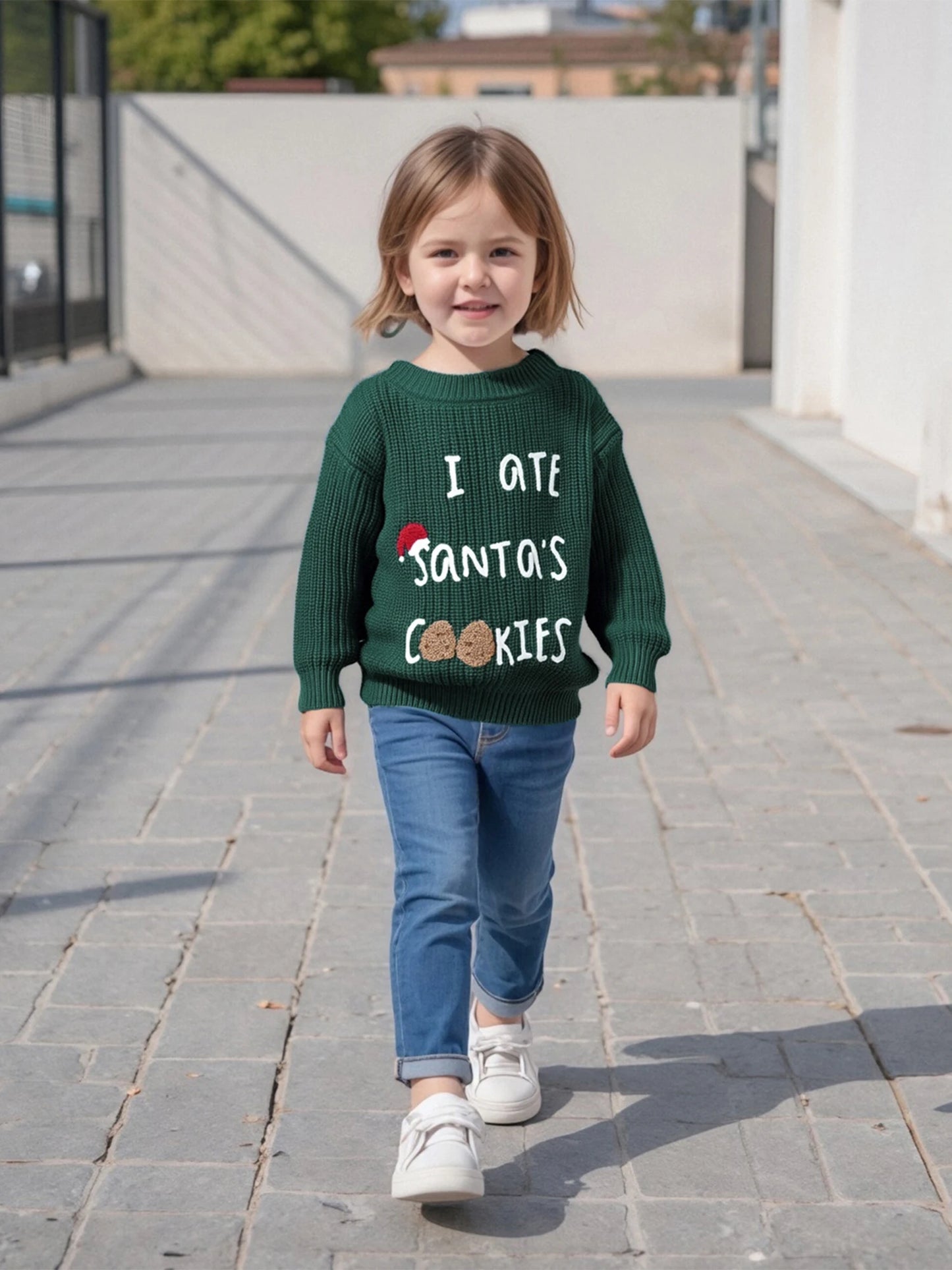 Toddler Christmas Knit Sweater - I ate Santas Cookies