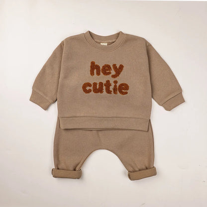 Hey Cutie! Sweatshirt and Sweatpants Set - Peachy Bloomers