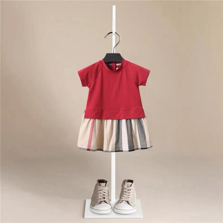 Eliza Cotton T-Shirt Plaid Dress - Peachy Bloomers