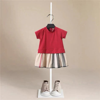 Eliza Cotton T-Shirt Plaid Dress - Peachy Bloomers