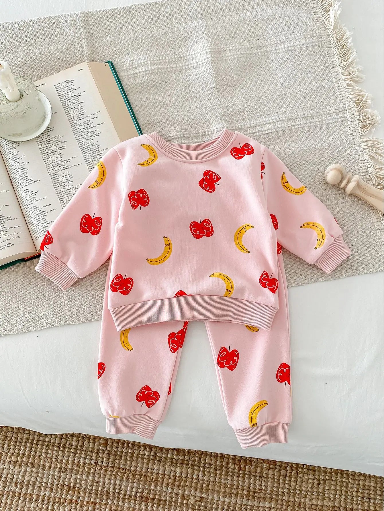 Apple & Banana Sweatshirt and Sweatpants Set - Peachy Bloomers