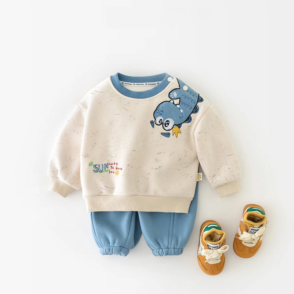 Dinosaur Toddler Cotton Fleece Sweatshirt & Jogger Set