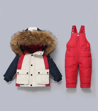Kids Premium Winter Snowsuit Set – White Duck Down, Waterproof, Windproof