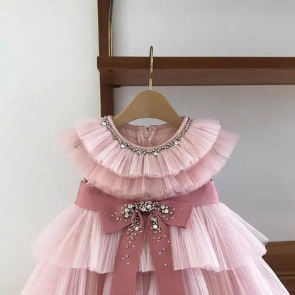 Pink Tiered Tulle Princess Dress