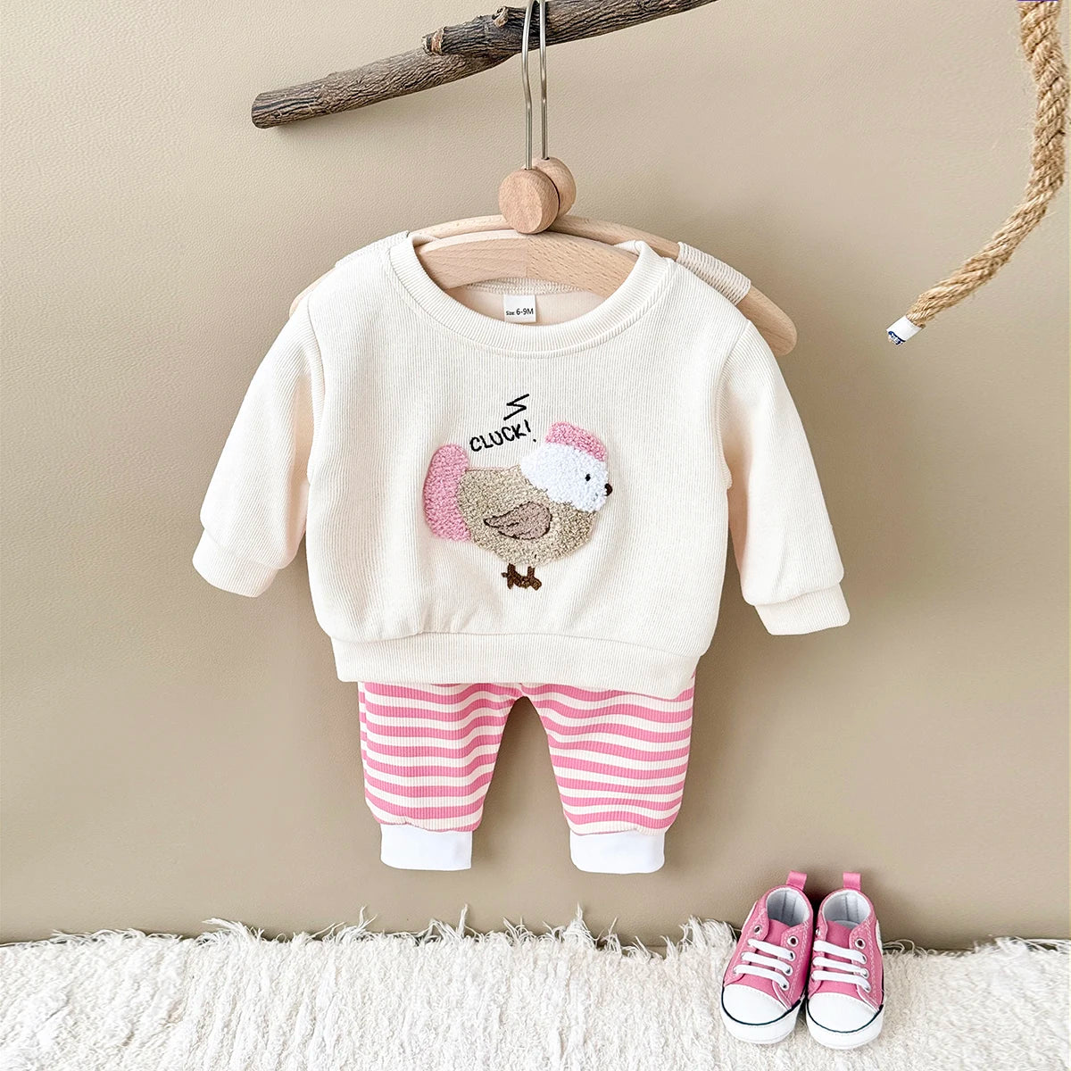 Animal Patch sweatshirt and Sweatpants Set
