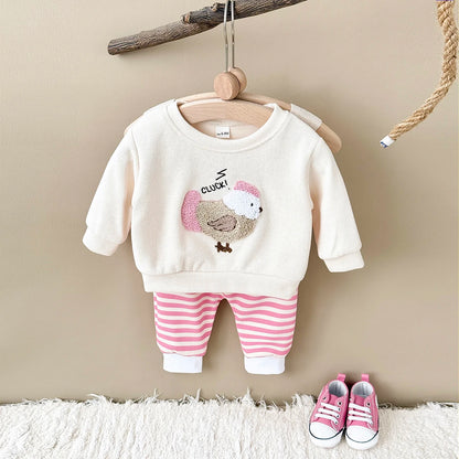 Animal Patch sweatshirt and Sweatpants Set