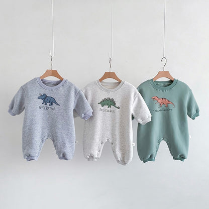 Dinosaur Fleece Romper - Peachy Bloomers